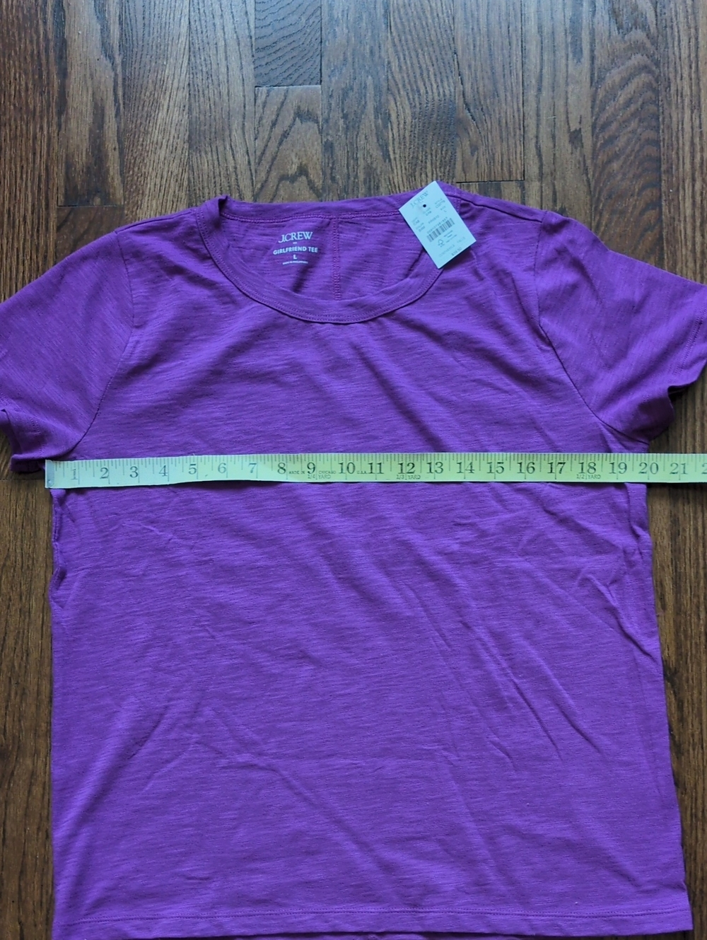 J. Crew Factory Violet Crewneck Short-Sleeve Girlfriend Tee - Picture 3 of 6